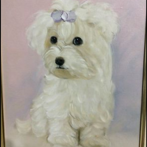 Painting Puppy Dog 21 x 17 - Picture 3 of 11